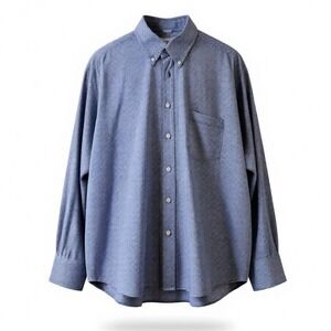 Yves Saint Laurent YSL Blue Check Button Down Shirt Men's XL 17 34/35